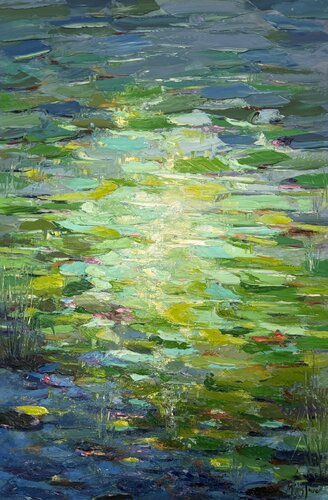 Lily Pond by Miroslava Lipovec Friedman, Painting for Sale on Select