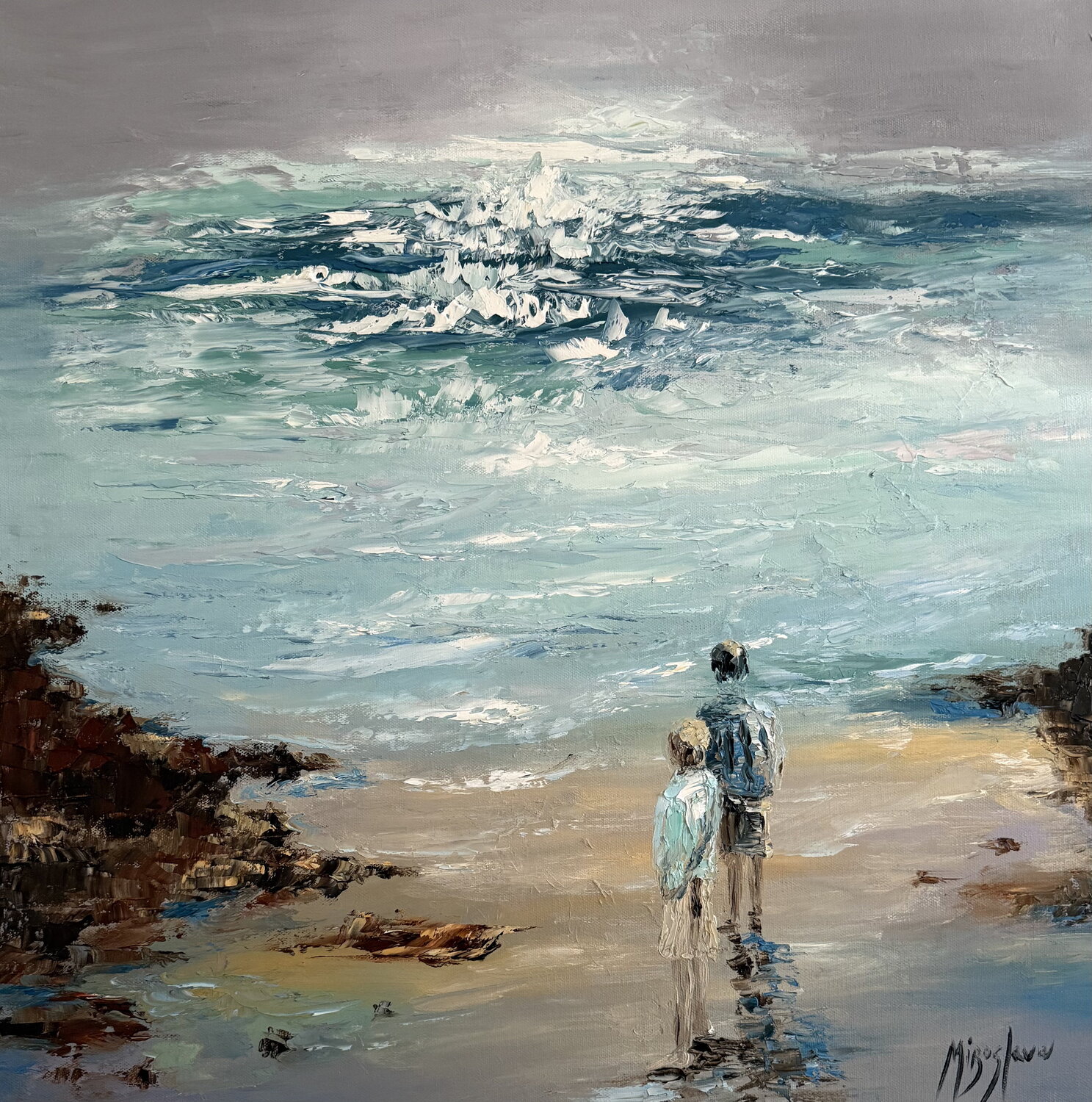 Contemplate the Ocean Miroslava Lipovec Friedman Original painting for sale