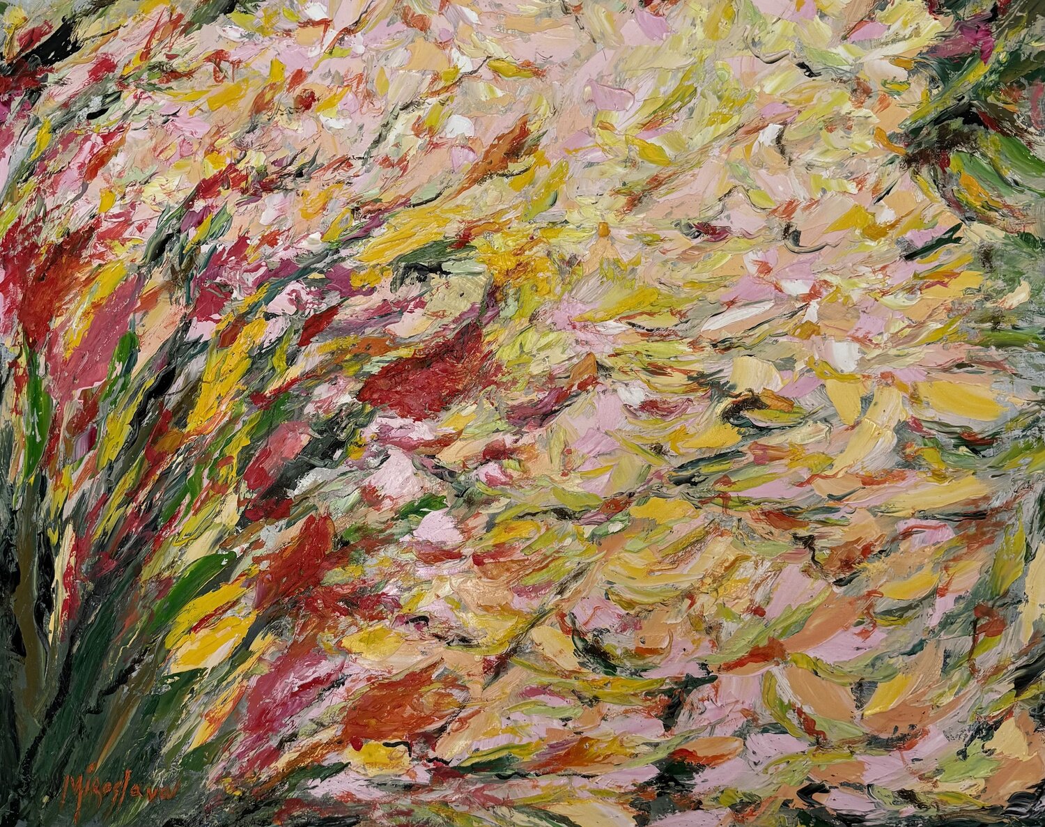 Garden of flowers Miroslava Lipovec Friedman Original painting for sale