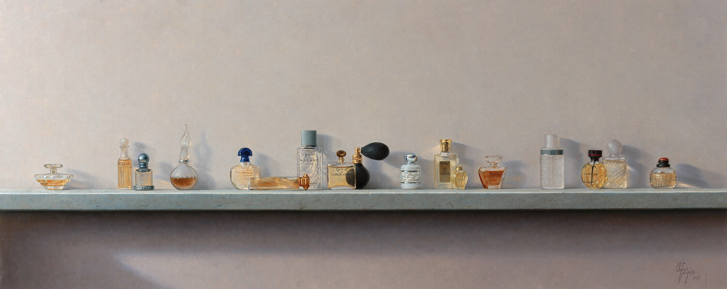 "Capricho, Perfumes y Colonias" Antonio Vázquez Original painting for sale