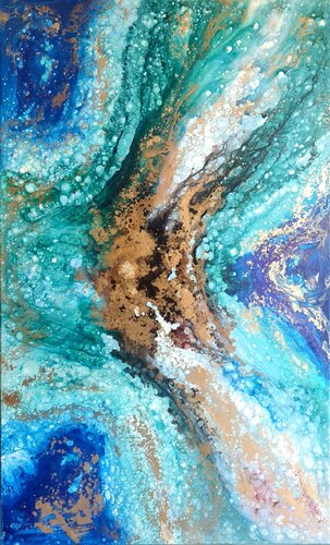 Emerald reef by Eleni Denart, Painting for Sale on Select