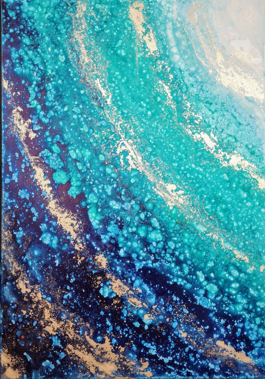 Waves underwater Eleni Denart Original painting for sale