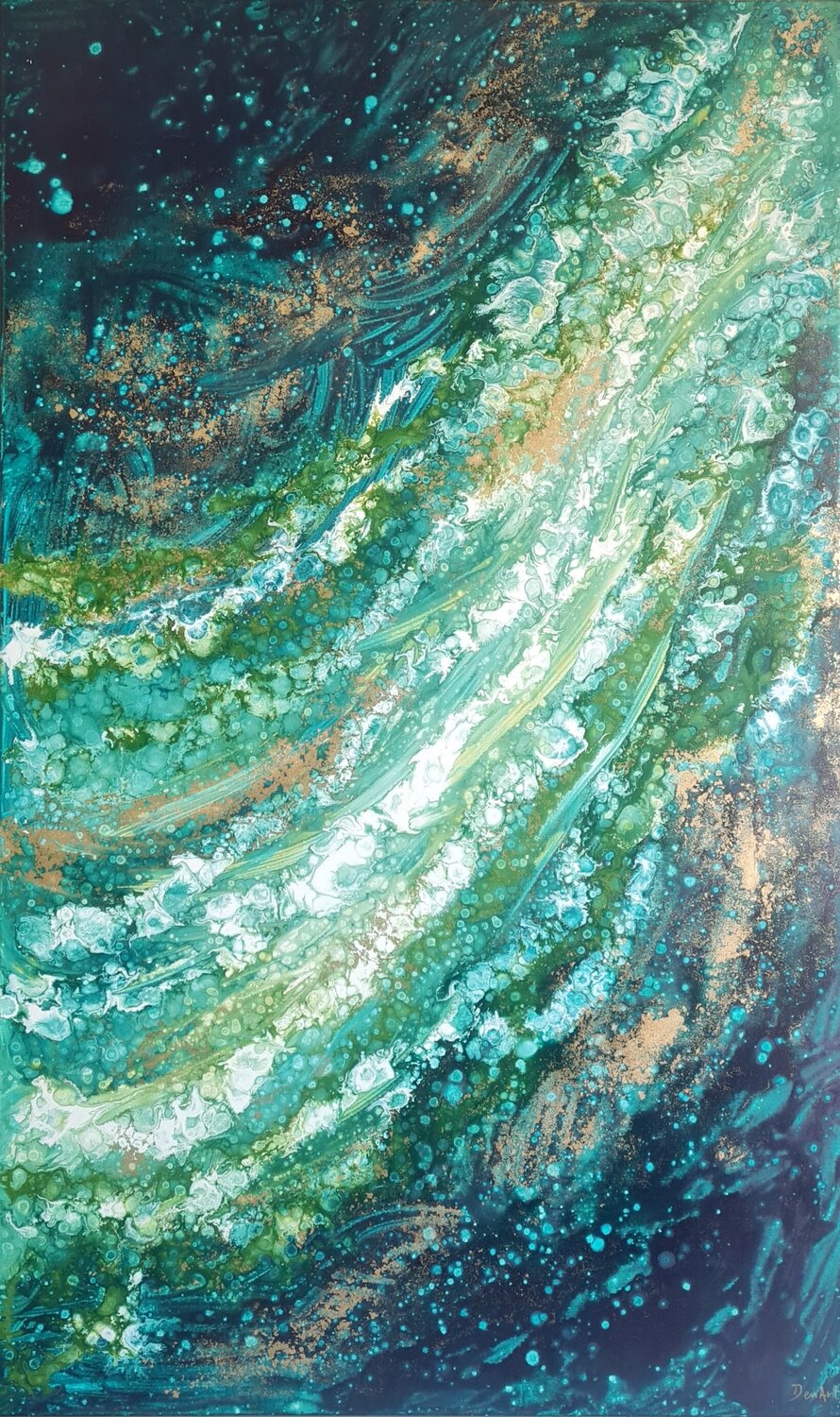 Emerald Tears Eleni Denart Original painting for sale