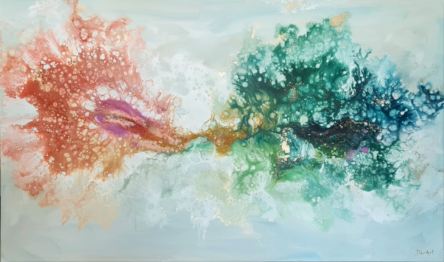 Rainbow Flames Eleni Denart Original painting for sale