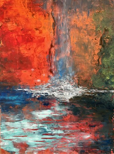 Sunset Falls by David Vall, Painting for Sale on Select