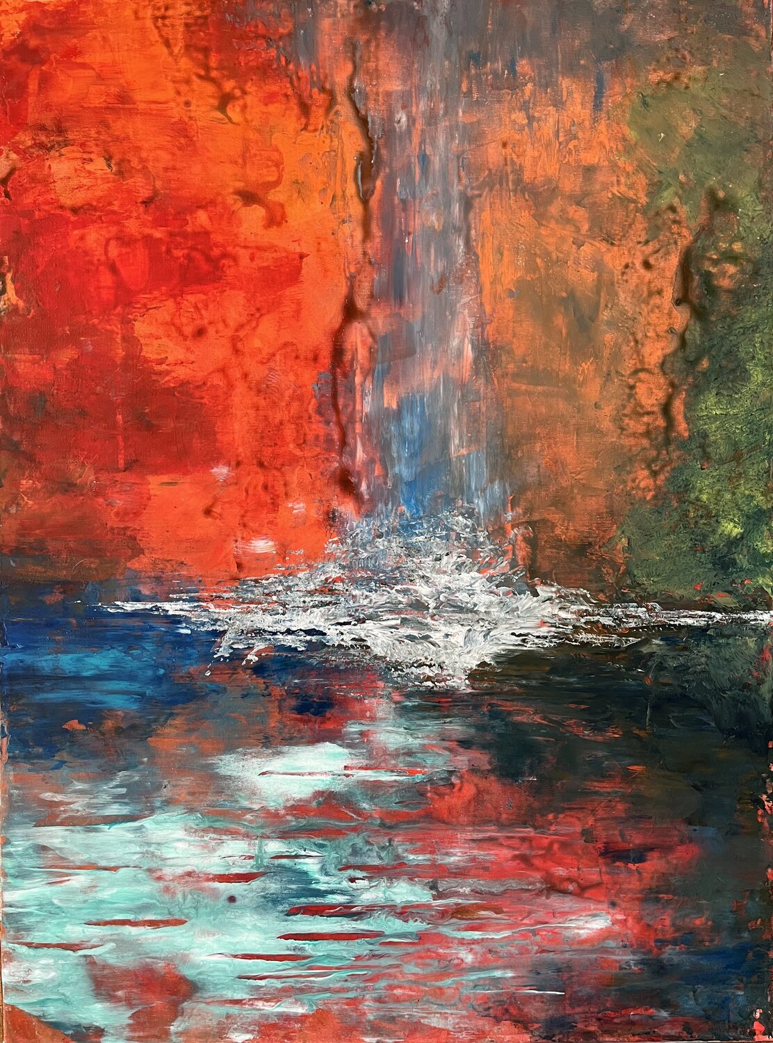 Sunset Falls David Vall Original painting for sale