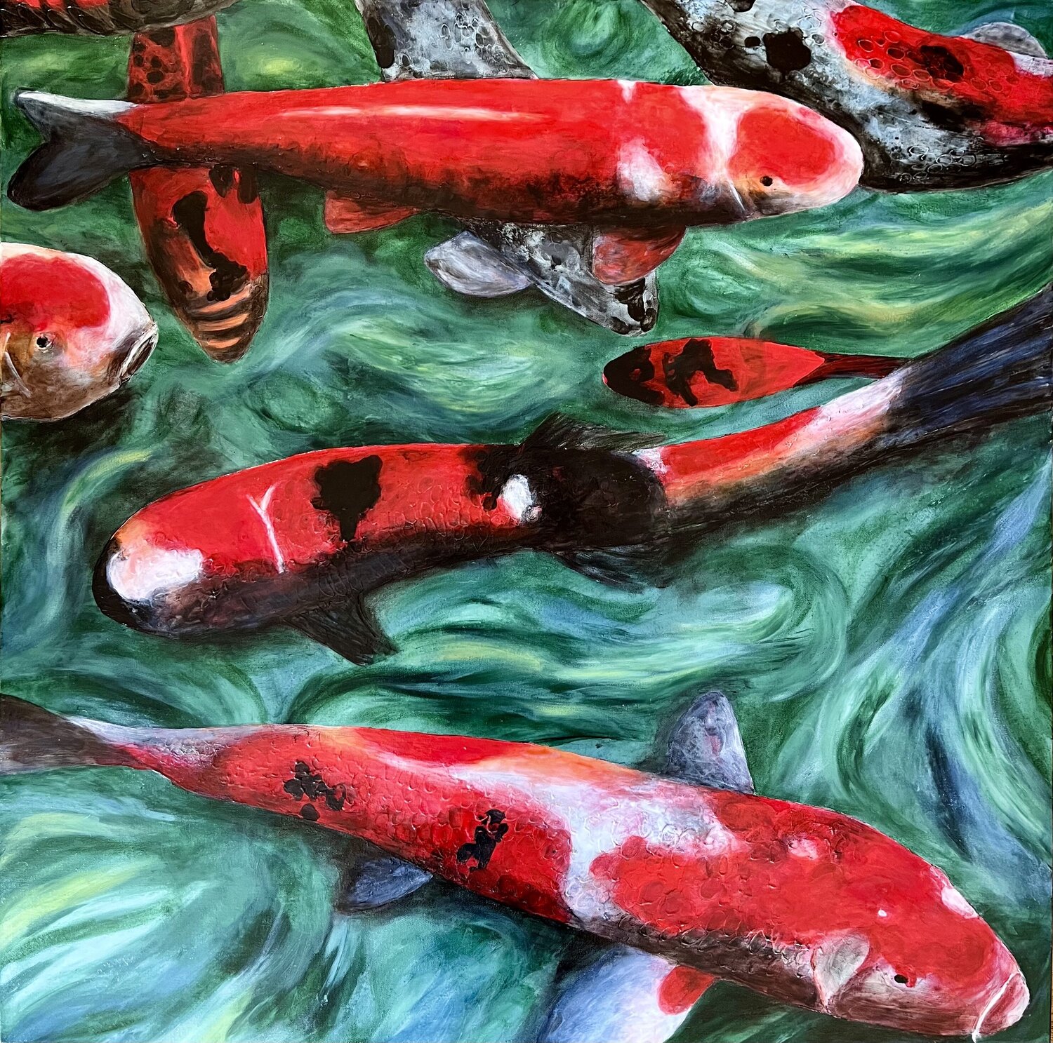 Koï David Vall Original painting for sale