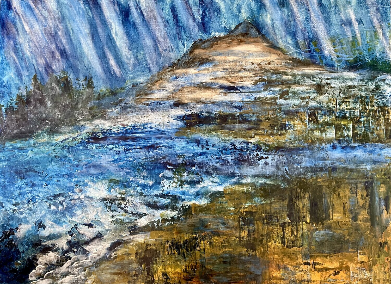Prussian Blue Tempest David Vall Original painting for sale