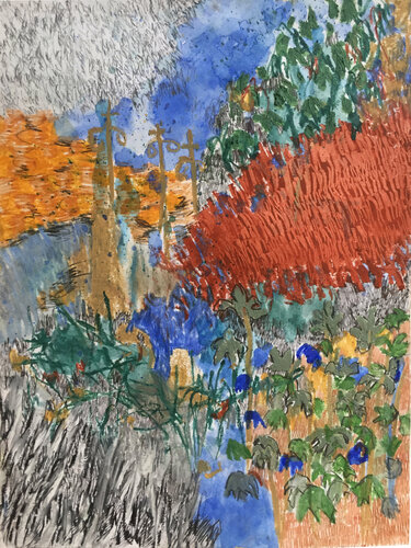 Jardin d´automn by Franziska Ostermeier, Drawing for Sale on Select