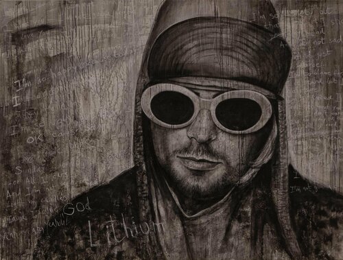 Kurt Cobain - Lithium by Inga Mihailovic, Painting for Sale on Select