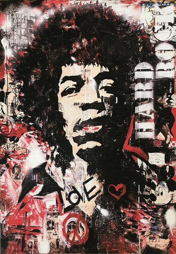 Jimi Hendrix - Power to Love by Inga Mihailovic, Painting for Sale on Select