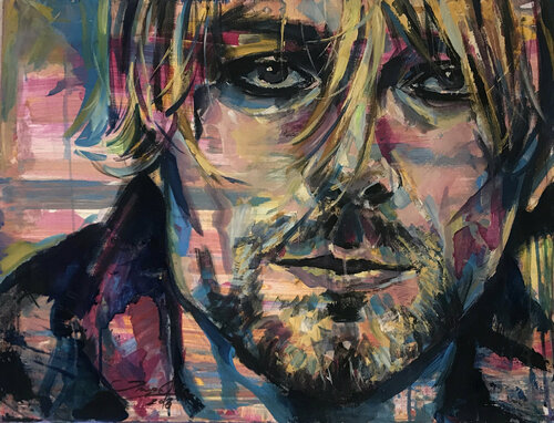 Kurt Cobain by Inga Mihailovic, Painting for Sale on Select