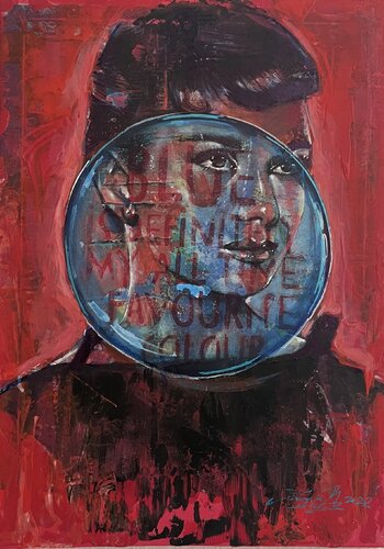 Audrey in the Bubble by Inga Mihailovic, Painting for Sale on Select