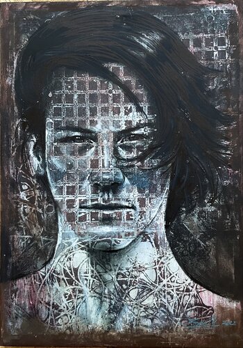 Prison in Mind (Keanu ) by Inga Mihailovic, Painting for Sale on Select
