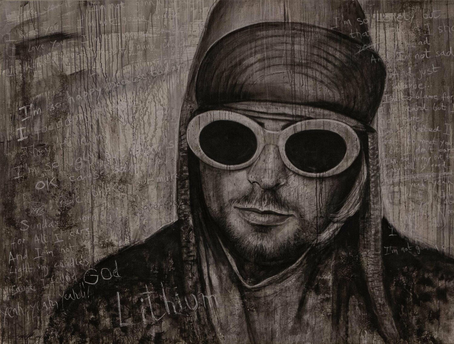 Kurt Cobain - Lithium Inga Mihailovic Original painting for sale