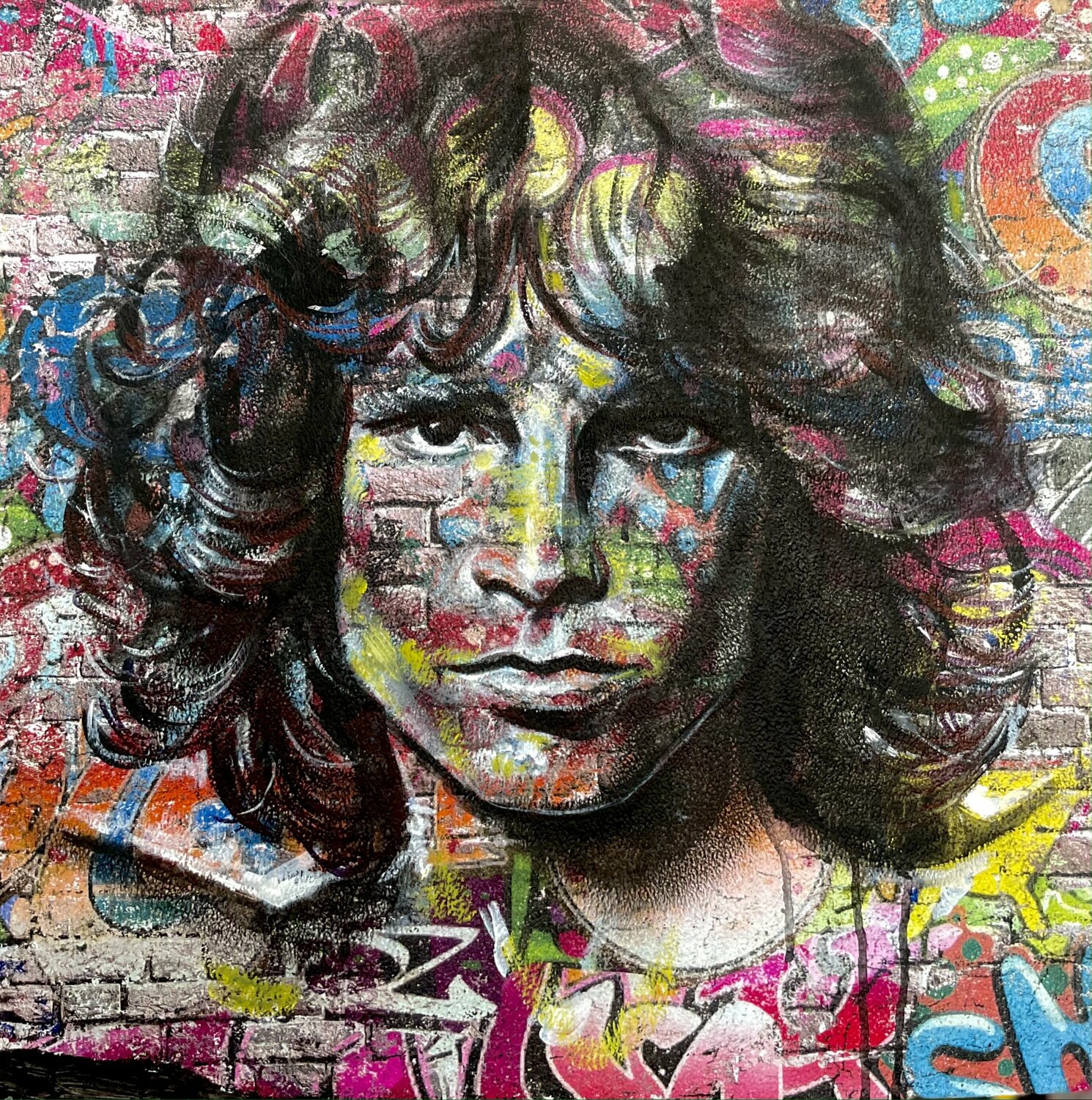 Jim Morrison - On the Wall Inga Mihailovic Original painting for sale