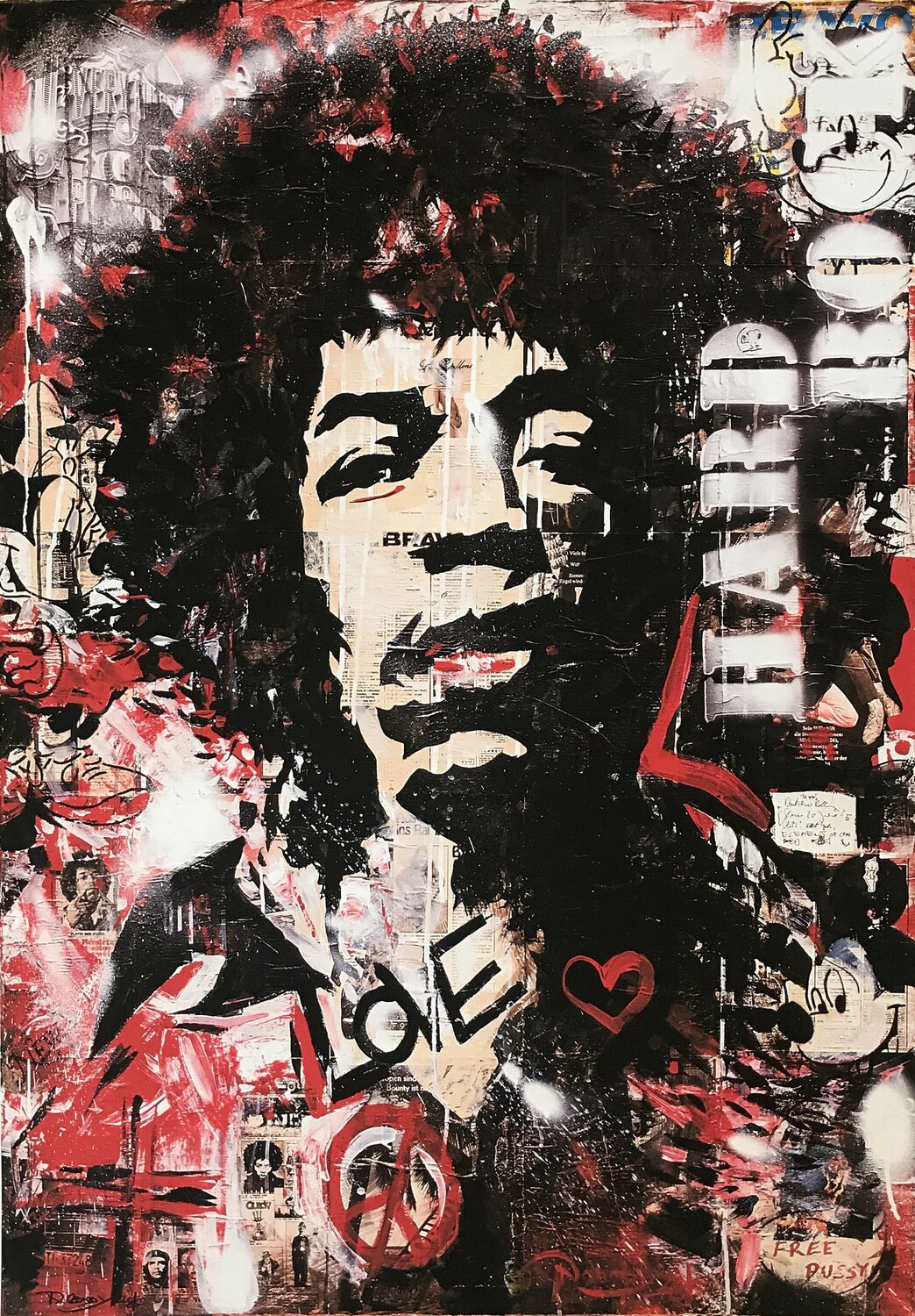 Jimi Hendrix - Power to Love Inga Mihailovic Original painting for sale