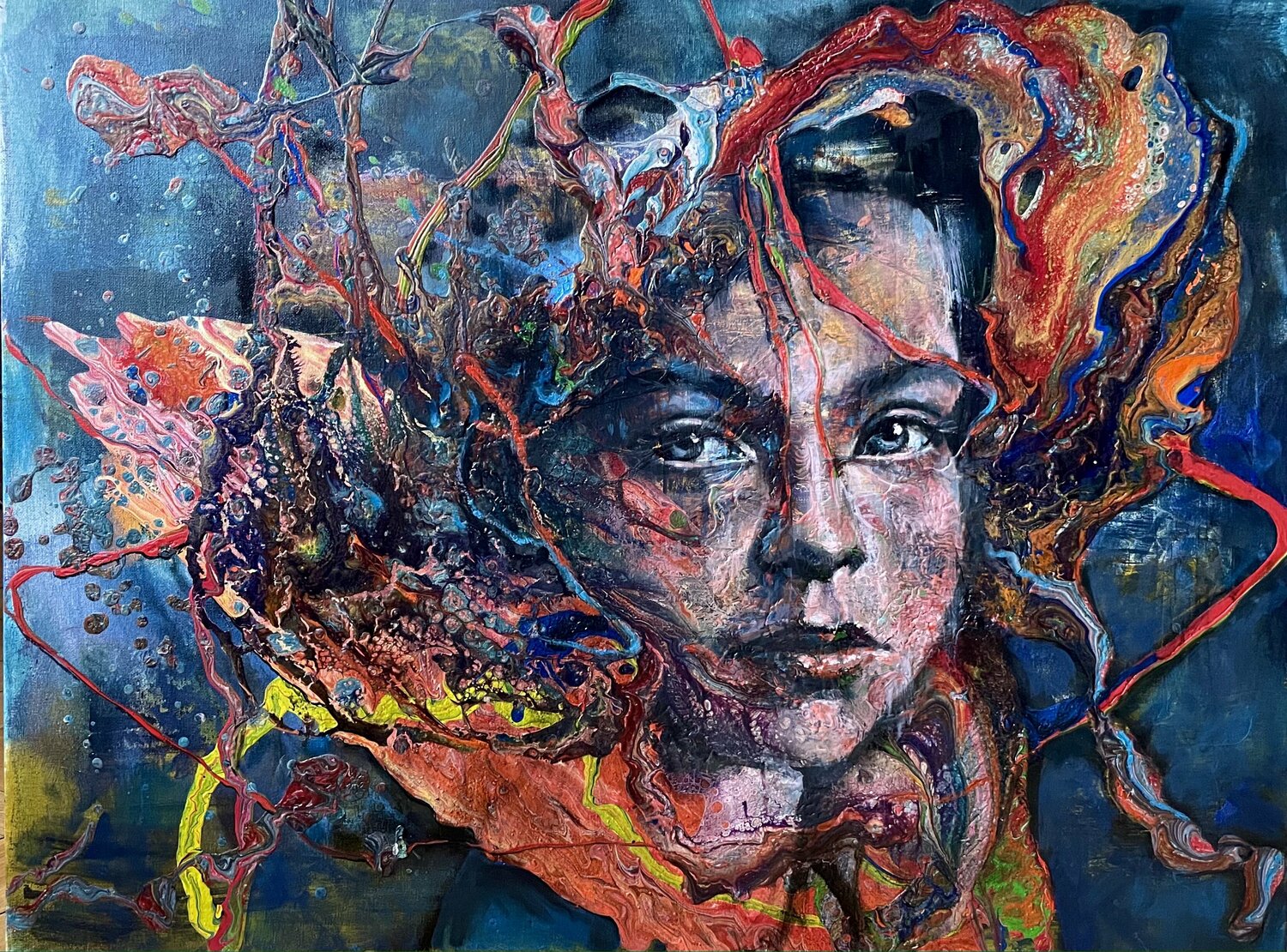 Angst vor tiefem Wasser Inga Mihailovic Original painting for sale