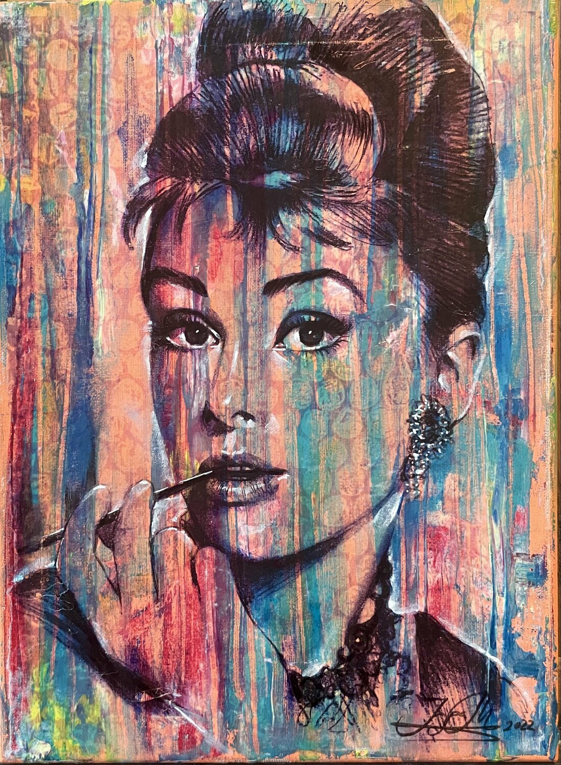 Audrey Style Icon Inga Mihailovic Original painting for sale