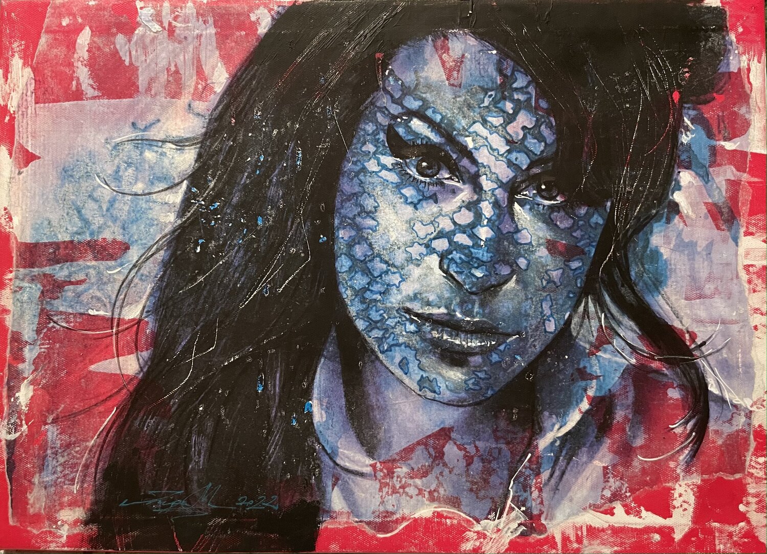Amy Winehouse ( Tears Dry On Their Own) Inga Mihailovic Original painting for sale