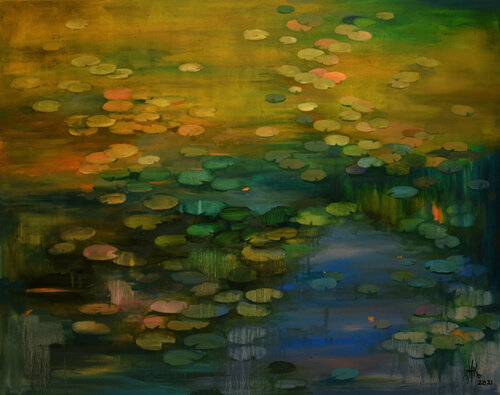 Lily pond. Solstice by Zhanna Kondratenko, Painting for Sale on Select