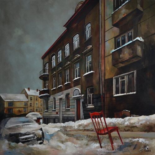 Red Chair by Zhanna Kondratenko, Painting for Sale on Select