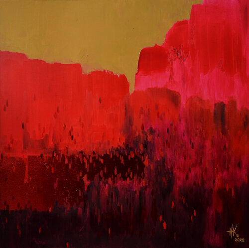 Blossoming. Setting Sun by Zhanna Kondratenko, Painting for Sale on Select
