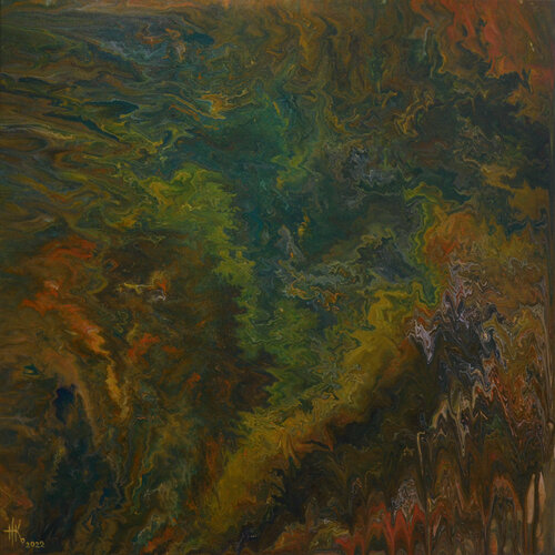 Forest Area from a Bird's Eye View by Zhanna Kondratenko, Painting for Sale on Select
