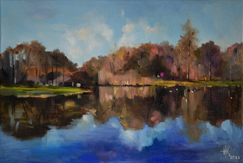 Opposite Waterside by Zhanna Kondratenko, Painting for Sale on Select