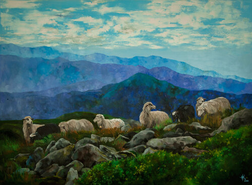 Carpathian Mountains by Zhanna Kondratenko, Painting for Sale on Select