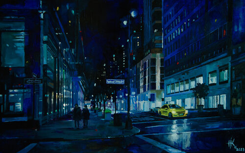Midnight Stroll by Zhanna Kondratenko, Painting for Sale on Select