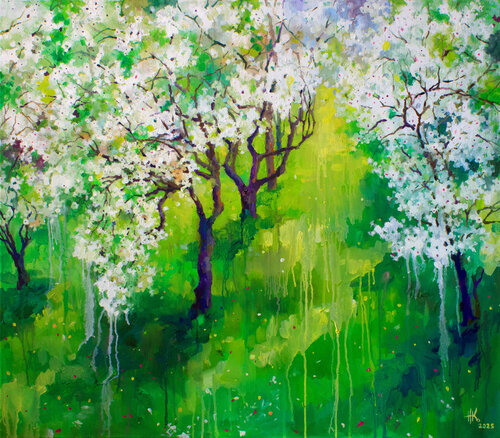 Whispers of Blossom Light by Zhanna Kondratenko, Painting for Sale on Select