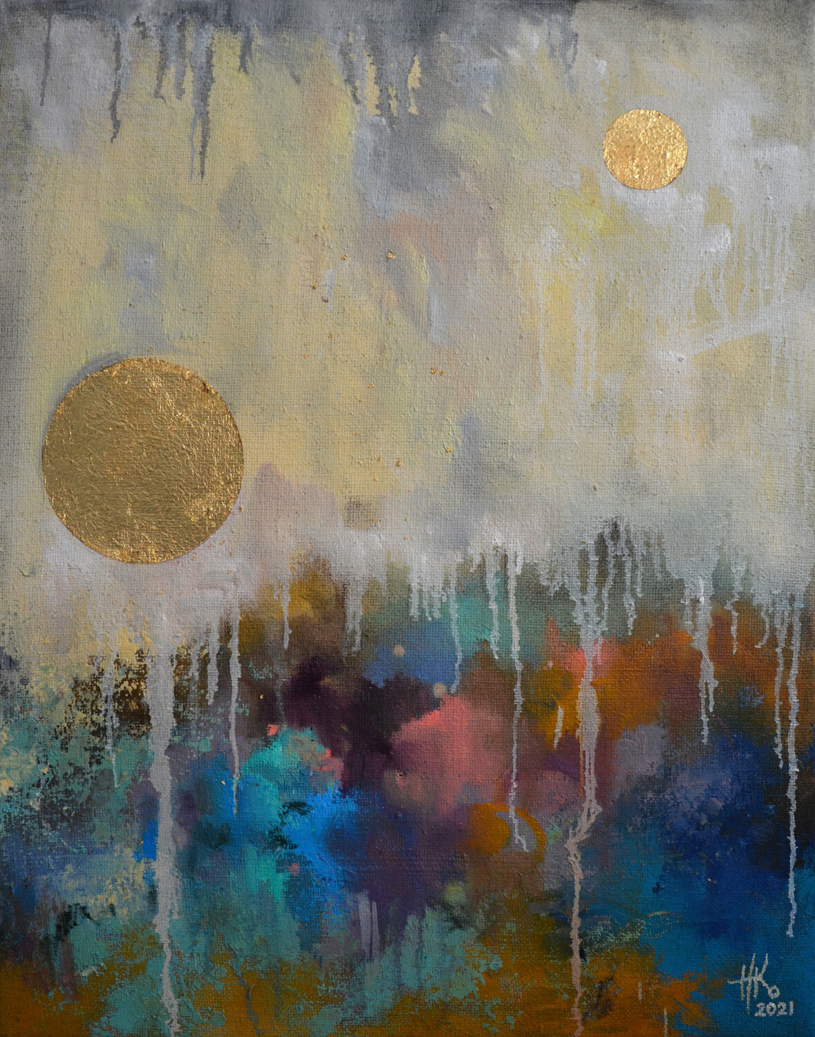Motion. White Zhanna Kondratenko Original painting for sale