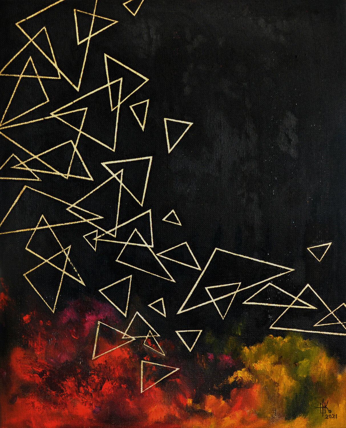Motion. Black Zhanna Kondratenko Original painting for sale