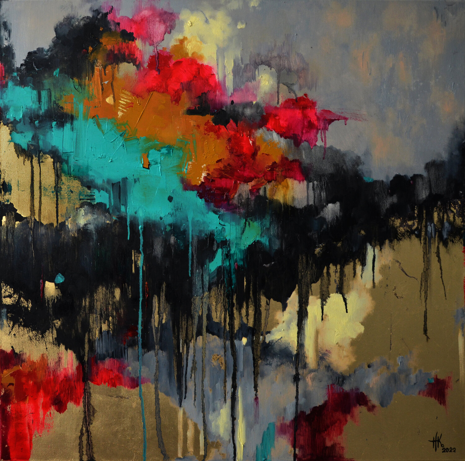 Touch of Gold IV Zhanna Kondratenko Original painting for sale