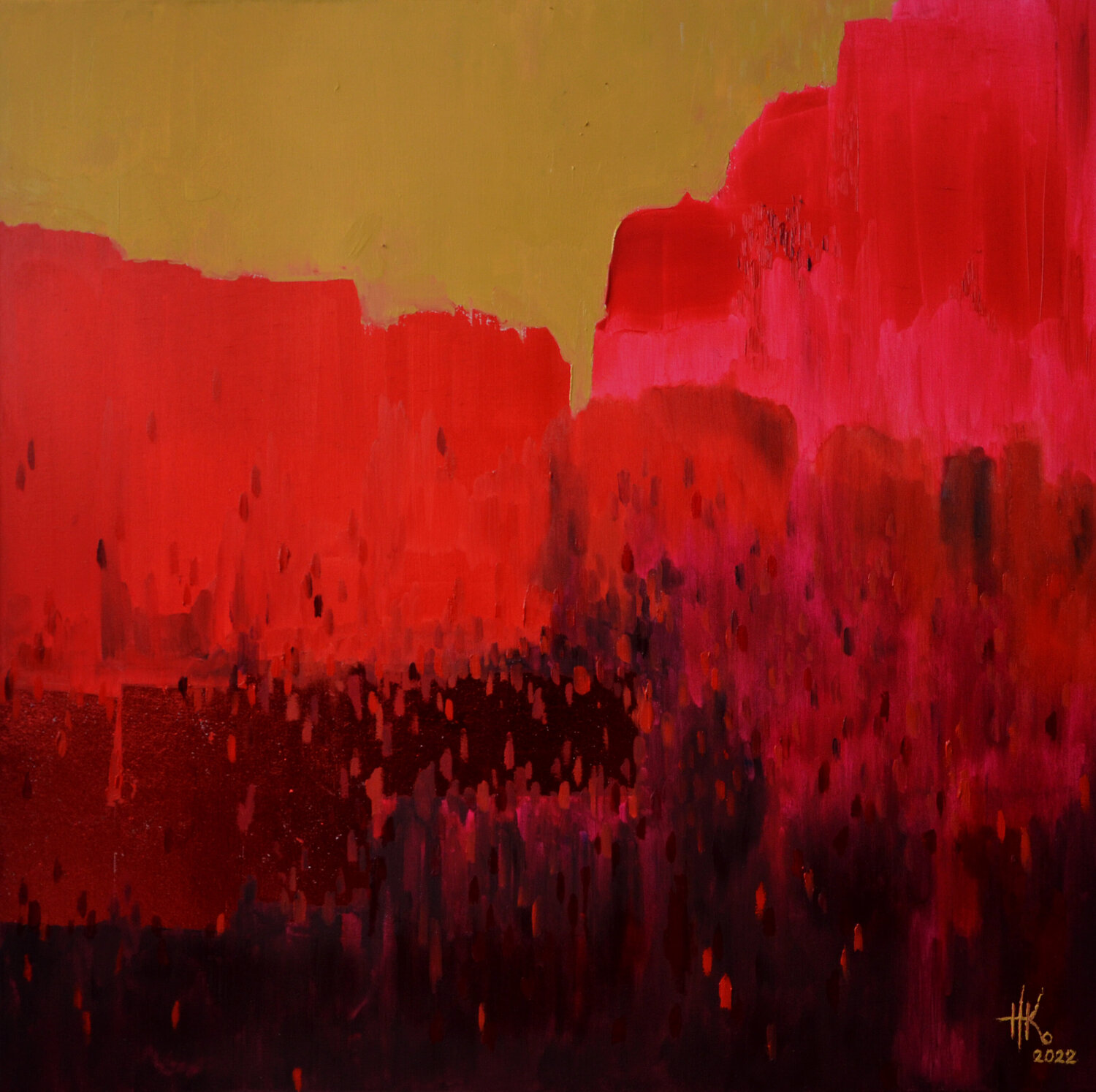 Blossoming. Setting Sun Zhanna Kondratenko Original painting for sale