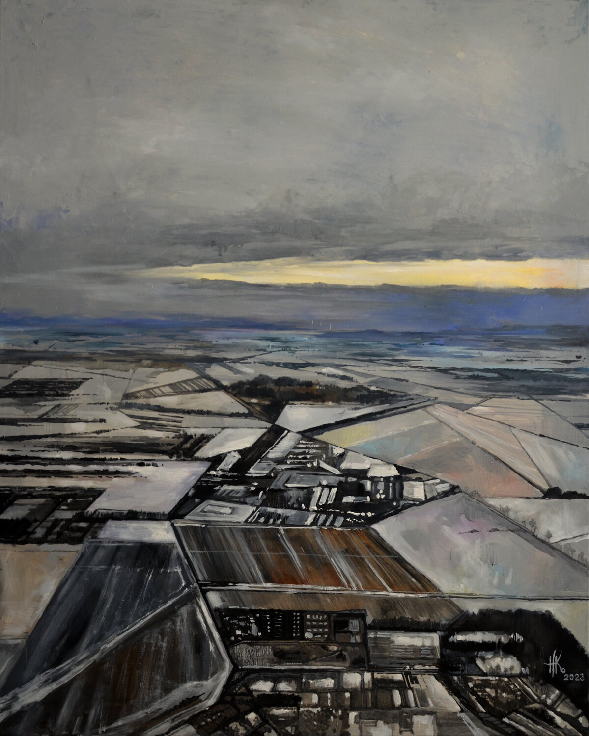 Snowy Fields Zhanna Kondratenko Original painting for sale
