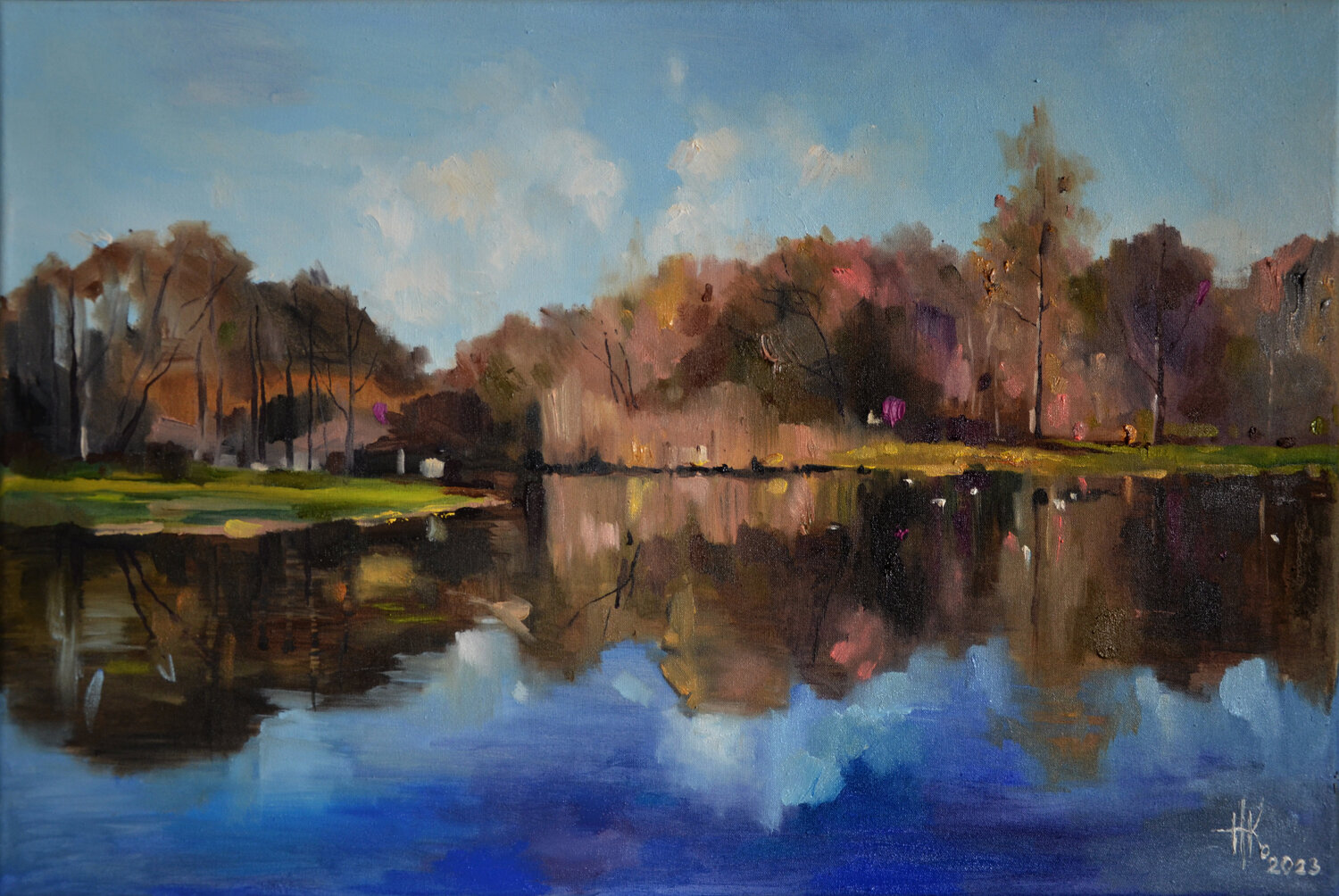 Opposite Waterside Zhanna Kondratenko Original painting for sale
