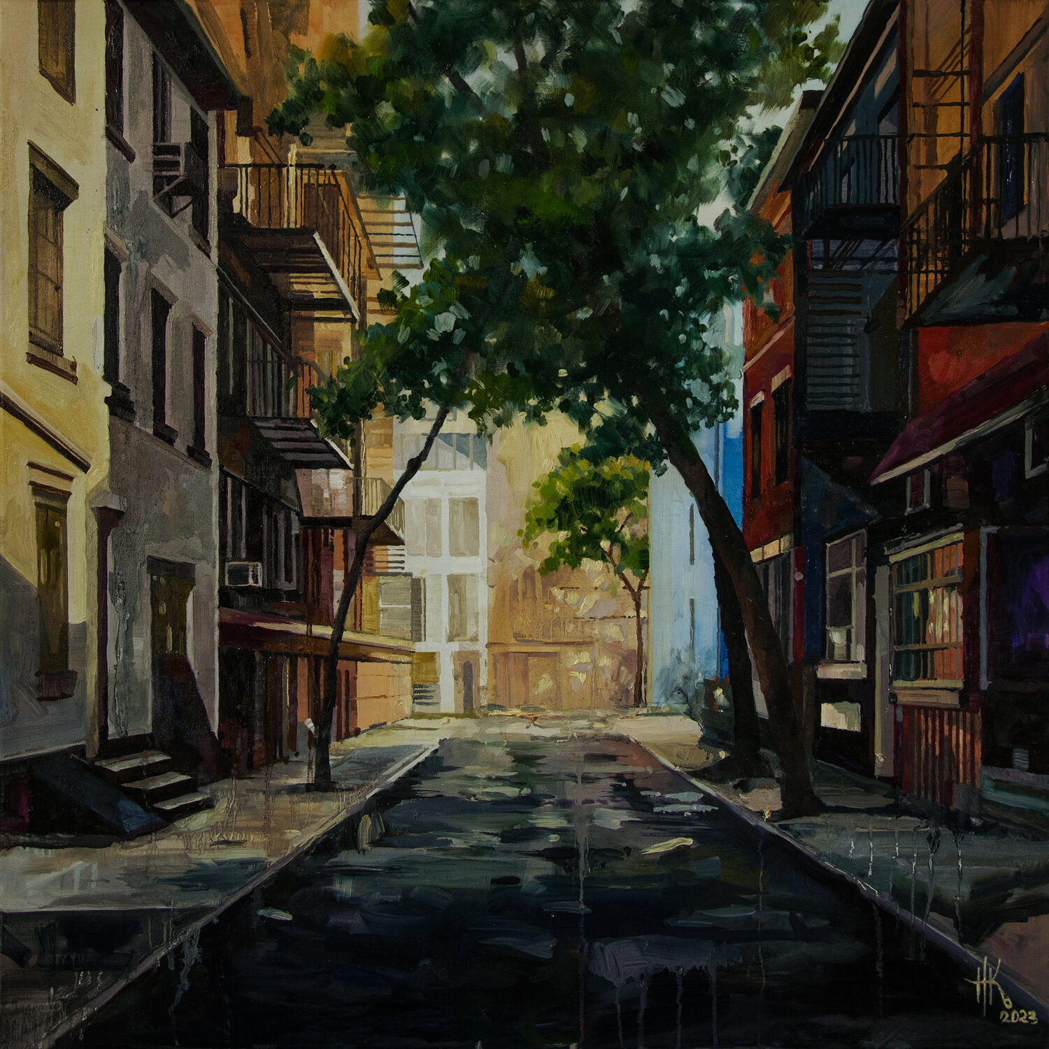 A Stroll Through Shadows Zhanna Kondratenko Original painting for sale