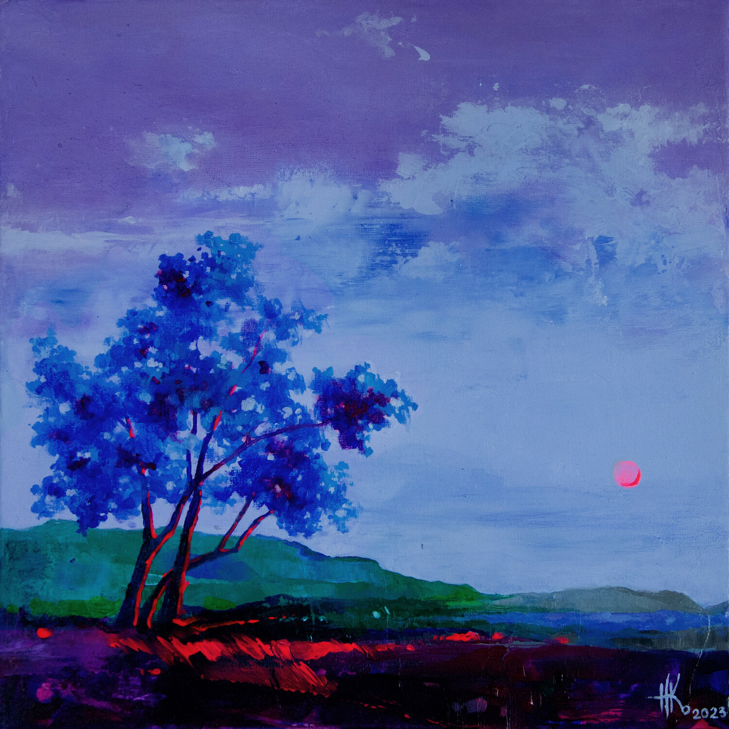 Blueberry Blush Zhanna Kondratenko Original painting for sale