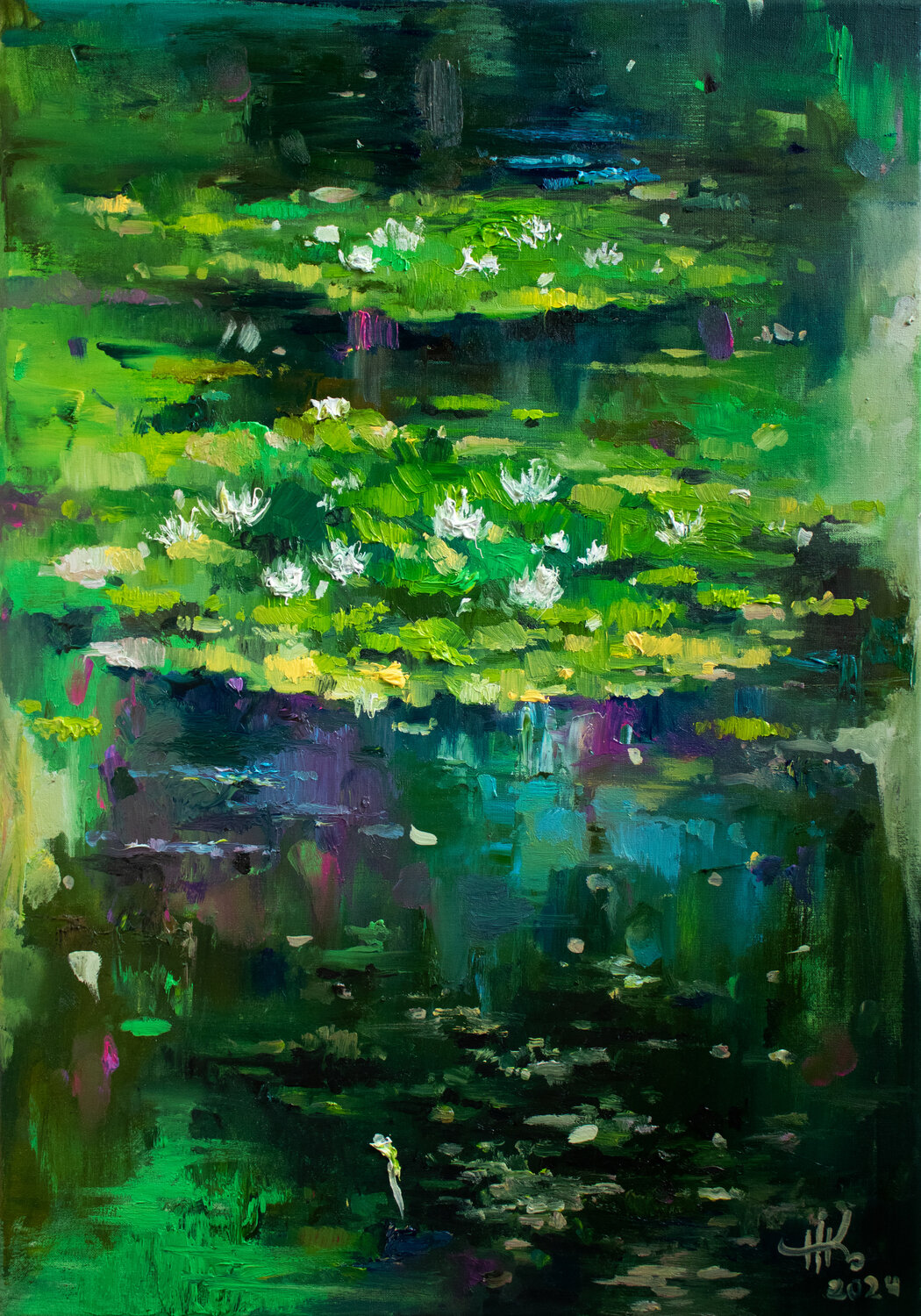 Lily Pond. Summer Zhanna Kondratenko Original painting for sale