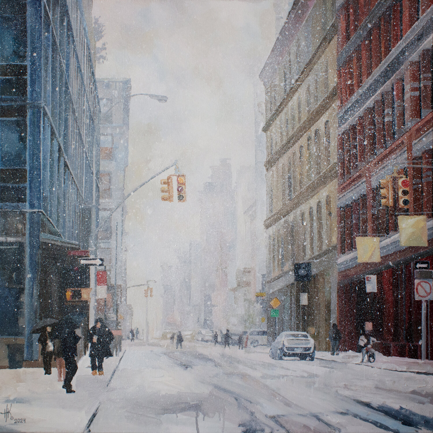 Snowfall Zhanna Kondratenko Original painting for sale