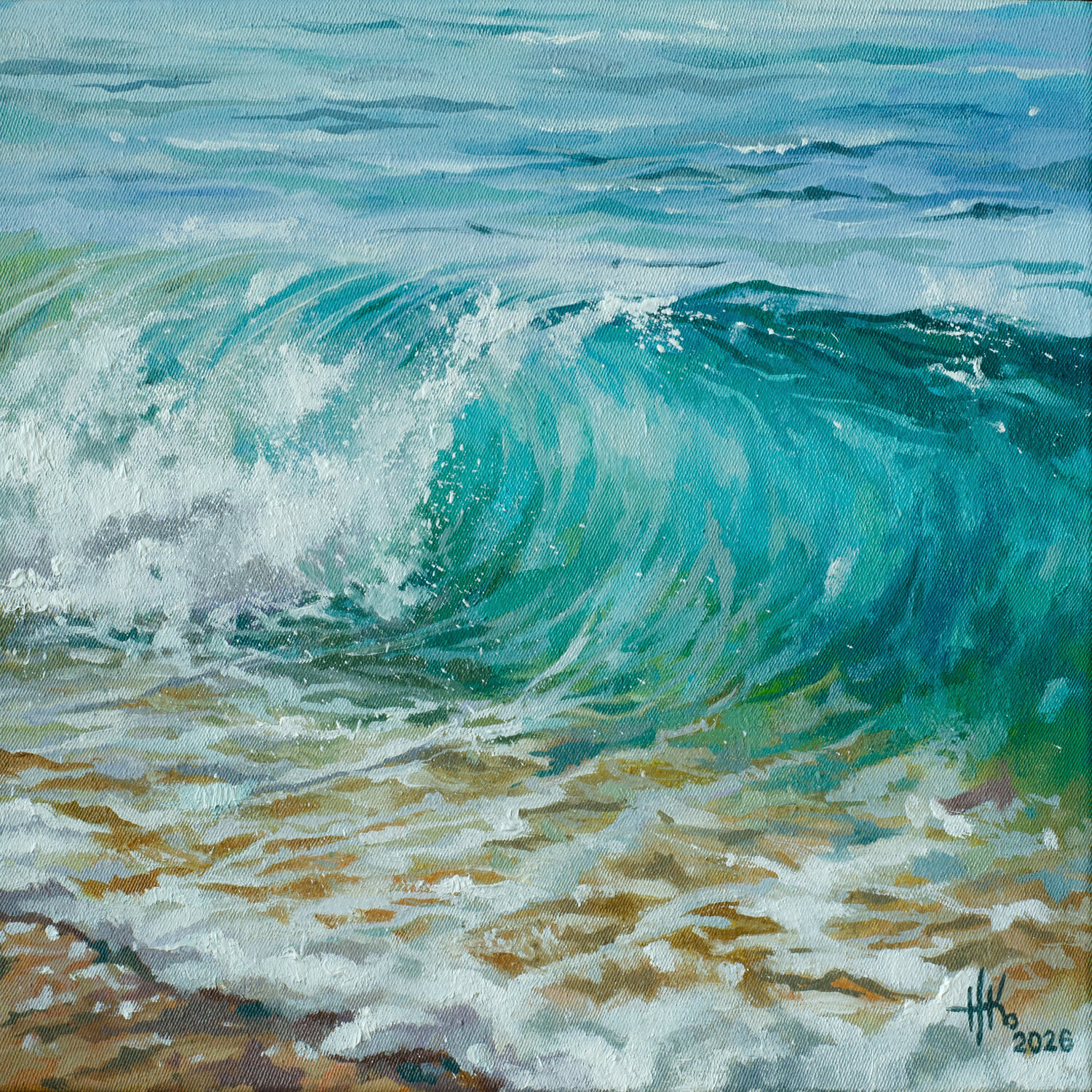 Turquoise Break Zhanna Kondratenko Original painting for sale