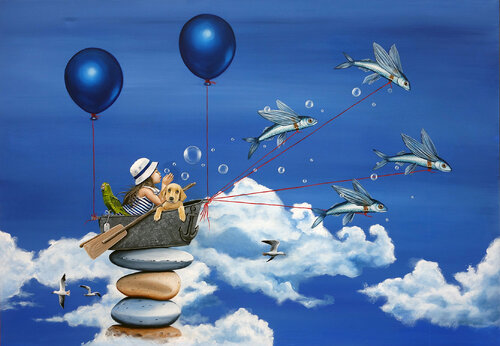 La chevauchée fantastique by Nathalie Roure, Painting for Sale on Select