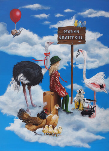 Station Gratte-ciel by Nathalie Roure, Painting for Sale on Select