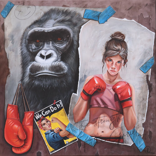 La force du gorille by Nathalie Roure, Painting for Sale on Select