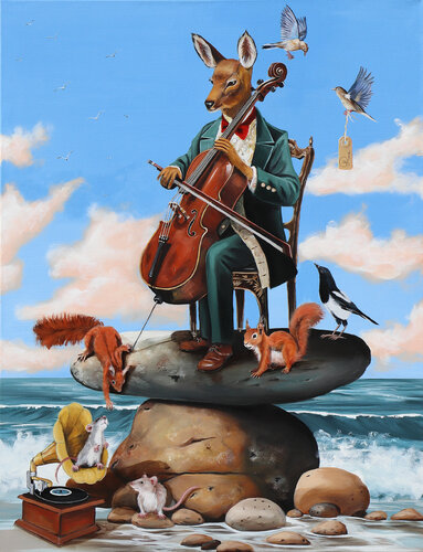 Prélude N° 1 , Suite pour violoncelle et l'océan by Nathalie Roure, Painting for Sale on Select