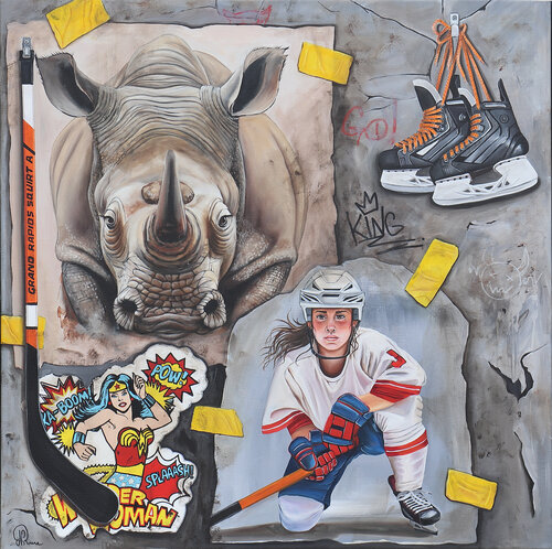 Sur la Glace, une Force Inébranlable by Nathalie Roure, Painting for Sale on Select