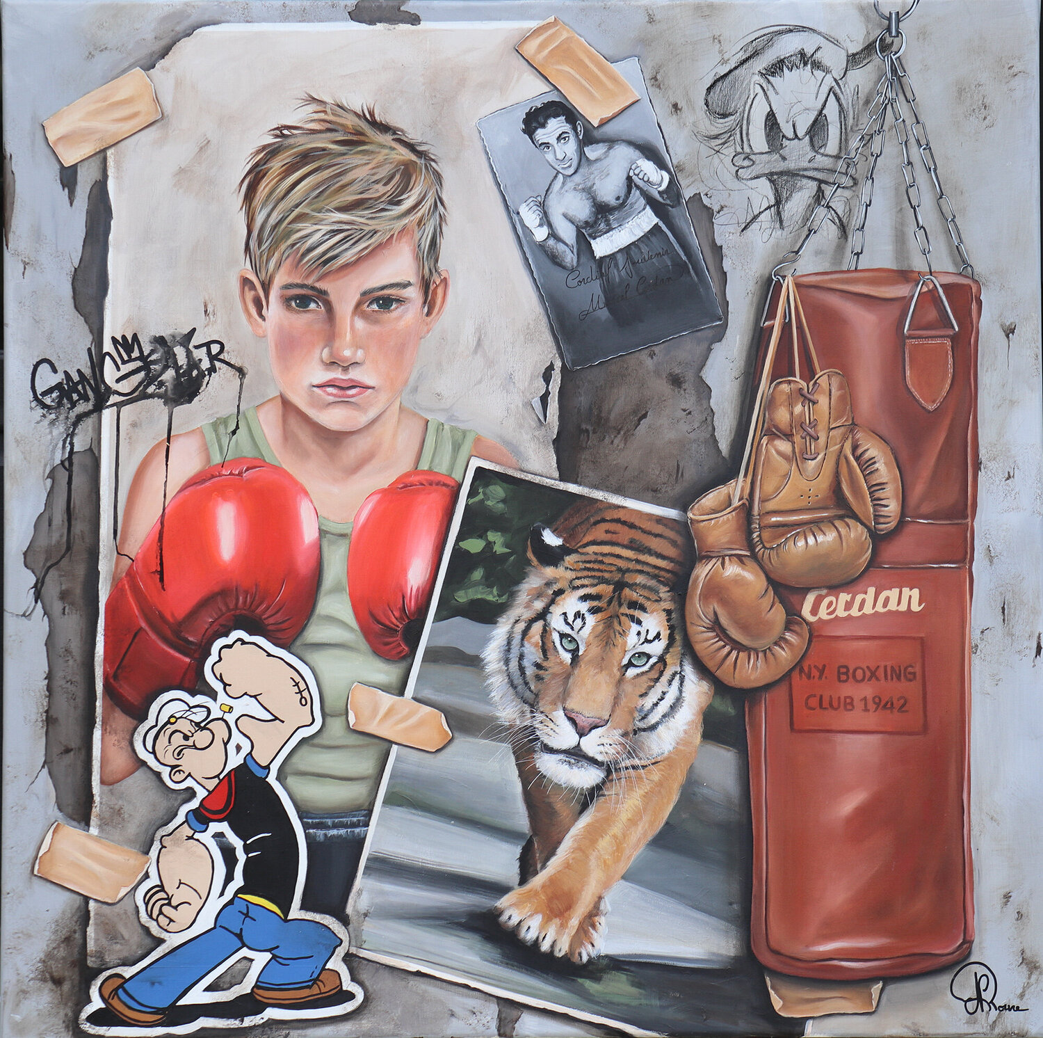 l'oeil du tigre Nathalie Roure Original painting for sale