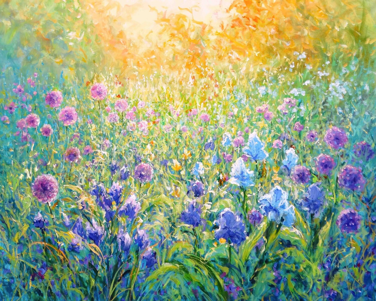 Joyous Garden Mariusz Kaldowski Originalgemälde zu verkaufen
